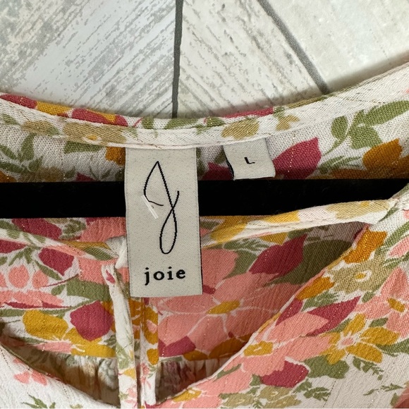Joie Floral Peasant Blouse Size Large - Picture 3 of 6